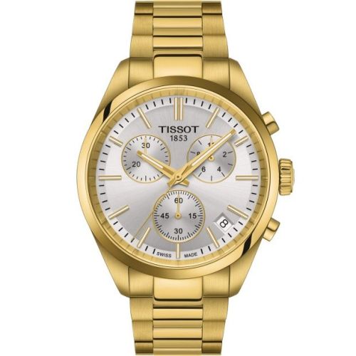 Tissot PR 100 Quartz Chronograph Yellow Gold / Silver / Bracelet